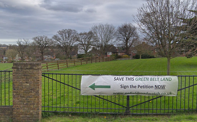 Save the Green Belt sign