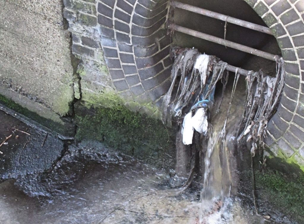 A misconnected drain empties sewage into the Pymmes Brook (credit Thames Water)