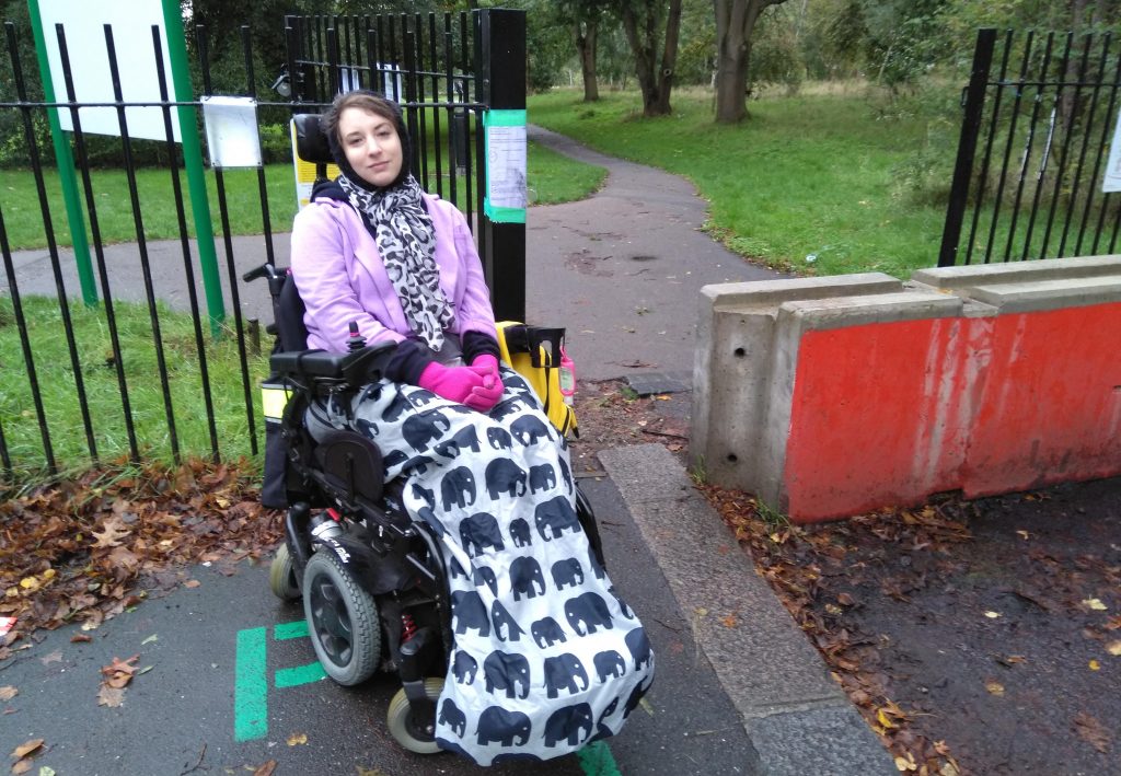 The entrance to Broomfield Park nearest to Nina Grants home was blocked by a concrete barrier