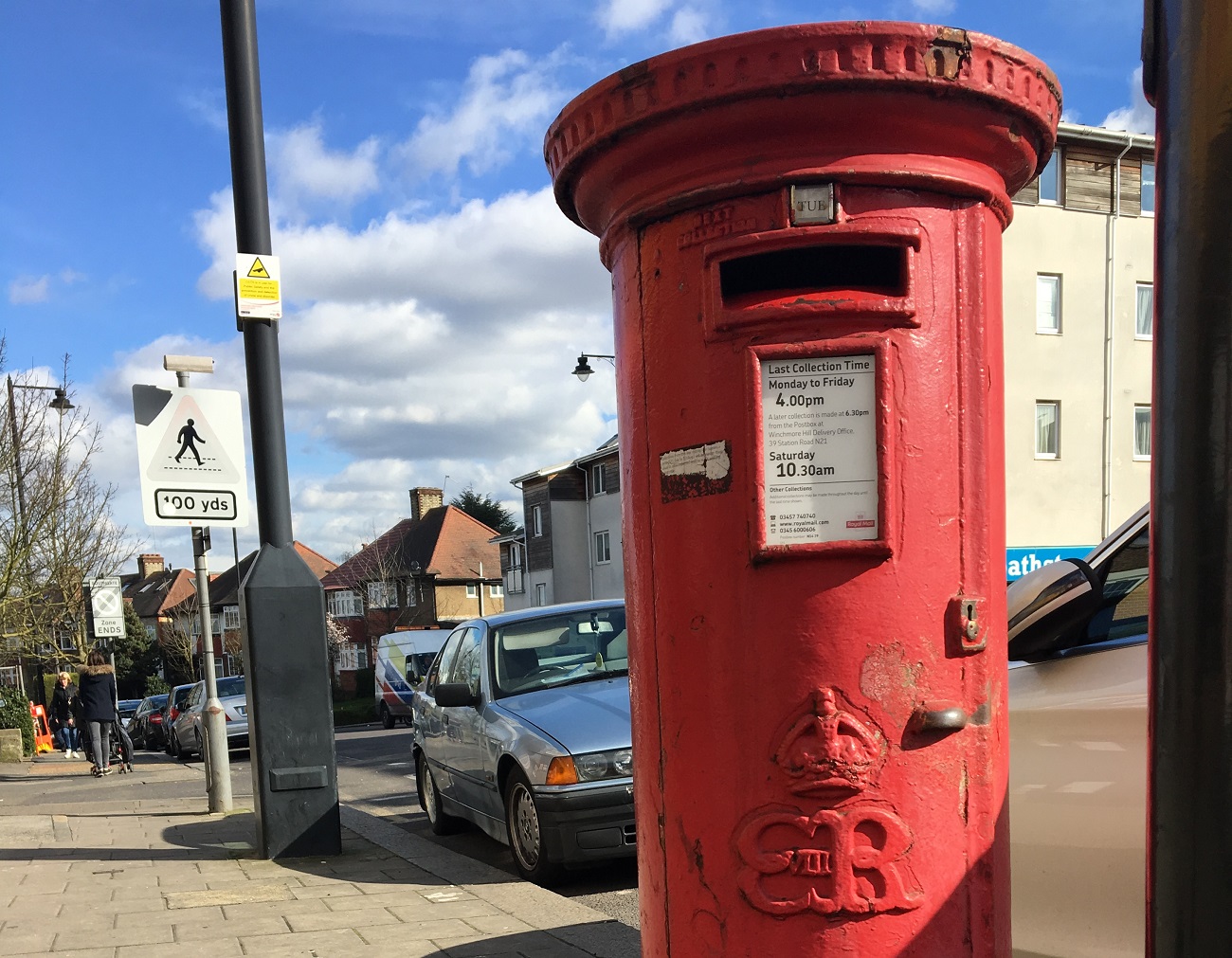 A rare postbox marked with the emblem of Edward VIII in Dennis Parade, Southgate (credit David Chandler)