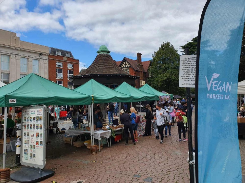 Vegans and vegetarians flocked to Market Square for the event last month, the first of its kind in Enfield