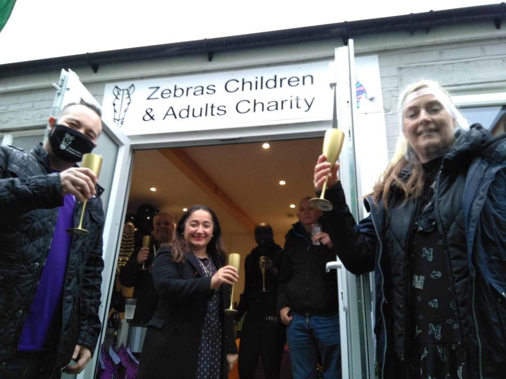 Enfield North MP Feryal Clark (centre) cut the ribbon on Zebras Hub in December, which has been created by charity co-founders Jamie Ashton (left) and Harriet Piercy (right)