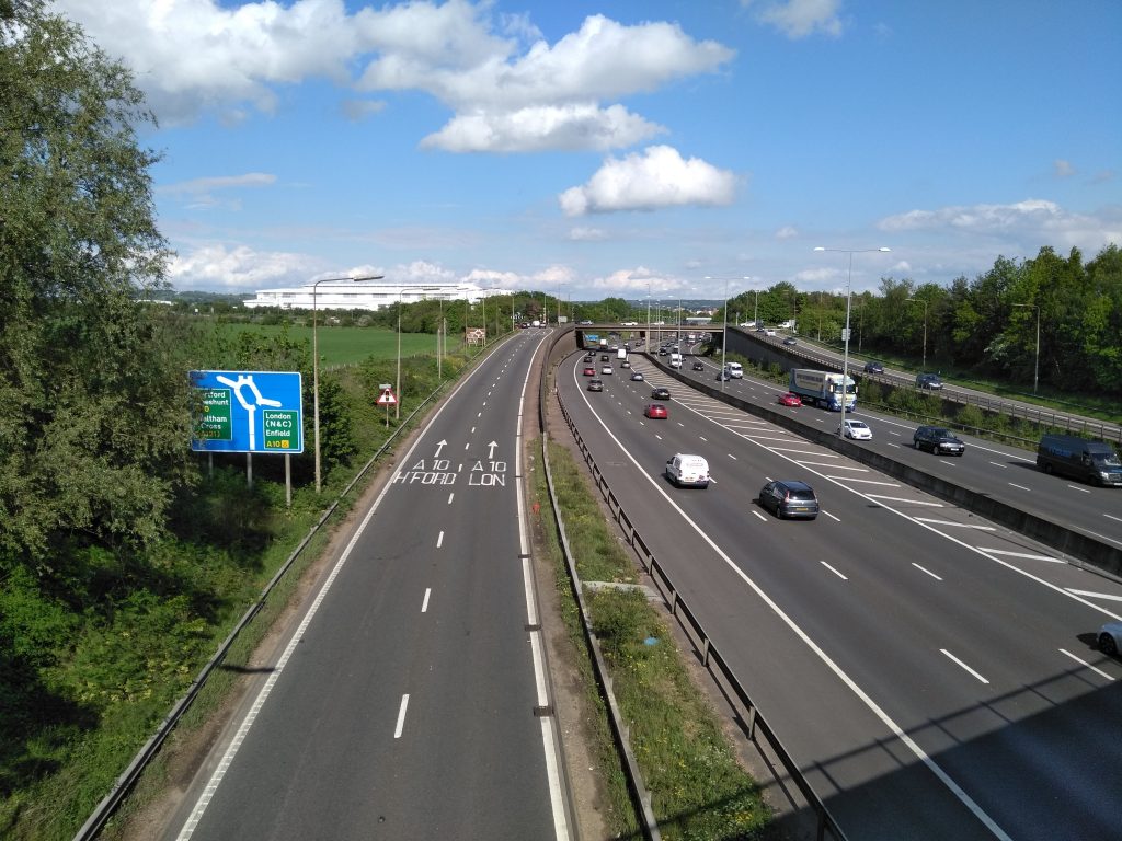 Junction 25 of the M25 is the main route into Enfield from outside London