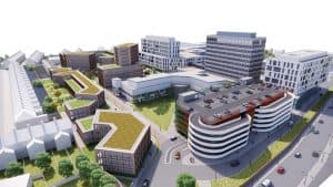 A vision for how the North Middlesex University Hospital site could look in 15 years after new housing and NHS facilities have been built