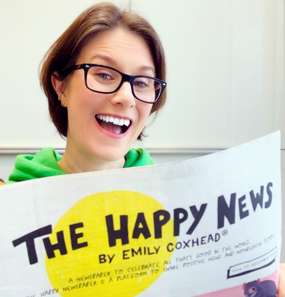 Victoria Thompson with the latest edition of The Happy News