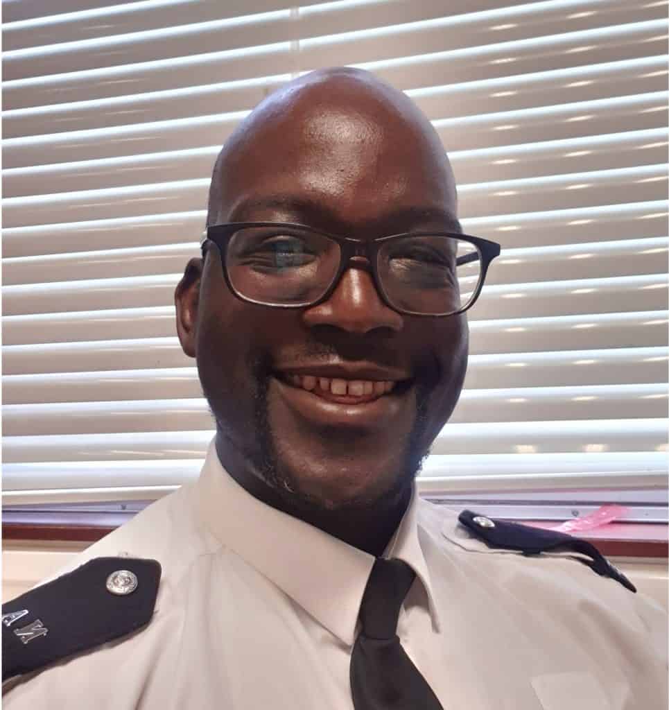 PC Simon Odong has been a police officer for 16 years