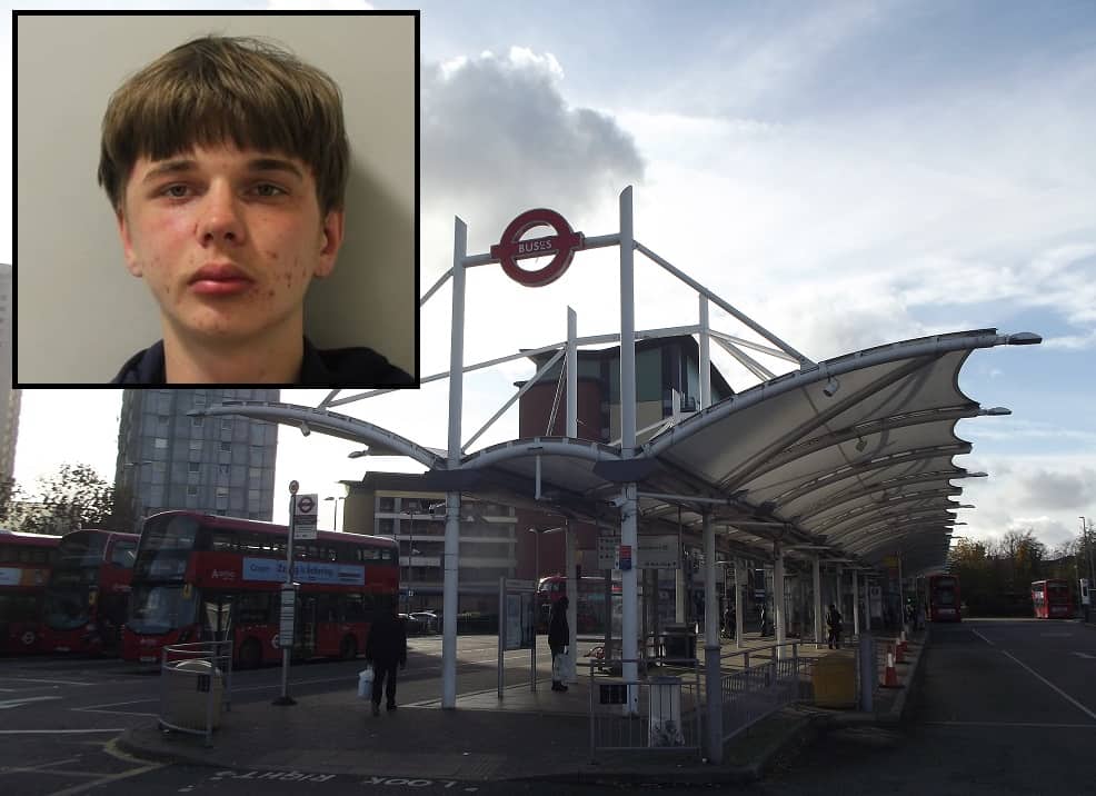 Bartlomiej Zielnski (inset) robbed a police officer of his uniform at Edmonton Green Bus Station