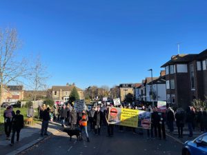 Residents protest against the low-traffic neighbourhood in Bowes Park