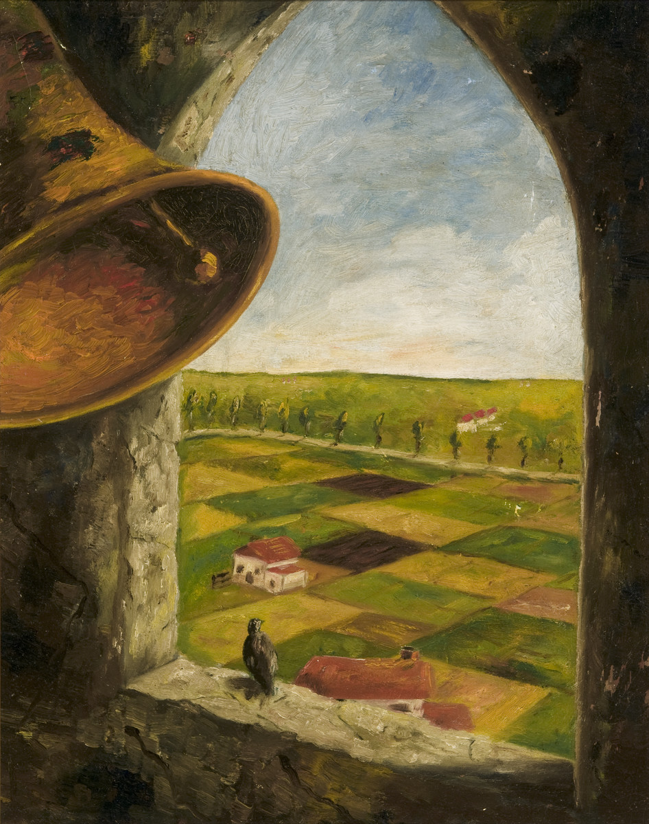 Heinz's landscape painting of a bell