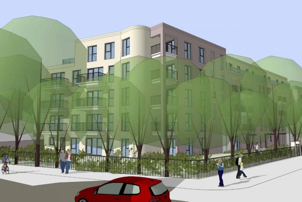 A computer-generated image of the proposed scheme in Grove Road, New Southgate