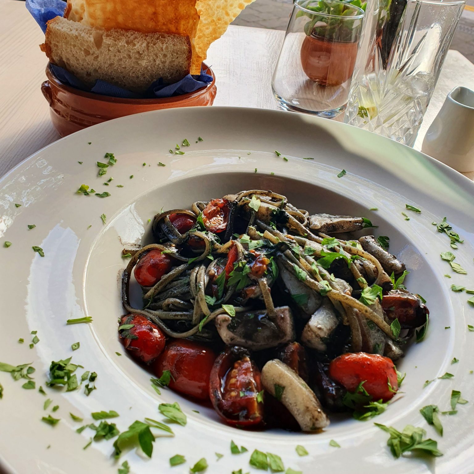 Nero di seppia, a dish made from tender fresh cuttlefish cooked in a sauce containing its own ink