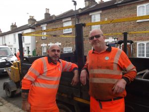 Thames Water workers Nick Savva and Shaun Phillips, who helped police arrest the suspect