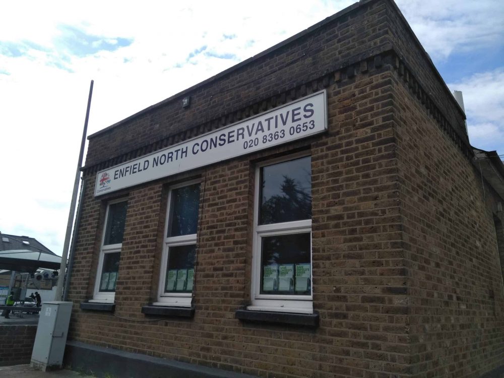 The office of Enfield North Conservatives in Baker Street, Enfield Town