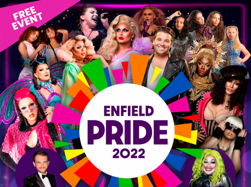 The Enfield Pride poster was designed by Vikkie Thompson and was chosen from a shortlist of local artists