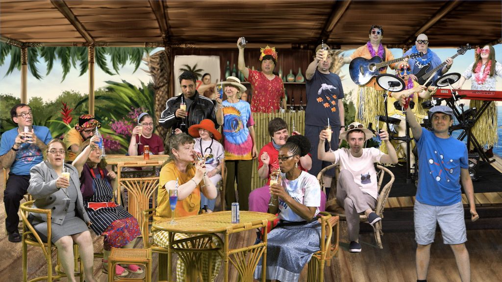 The cast of Broken Silence production 'Equilibrium' as seen on their green screen set