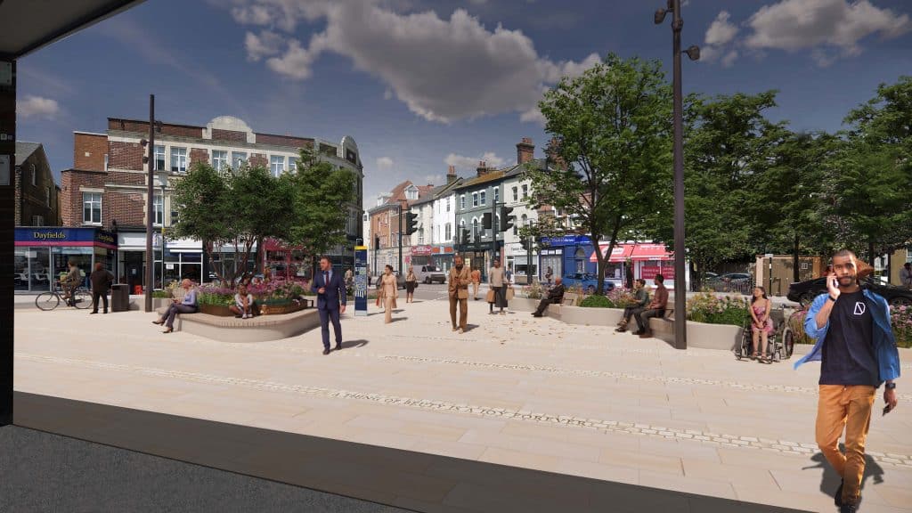 The new 'plaza' outside Enfield Town Station