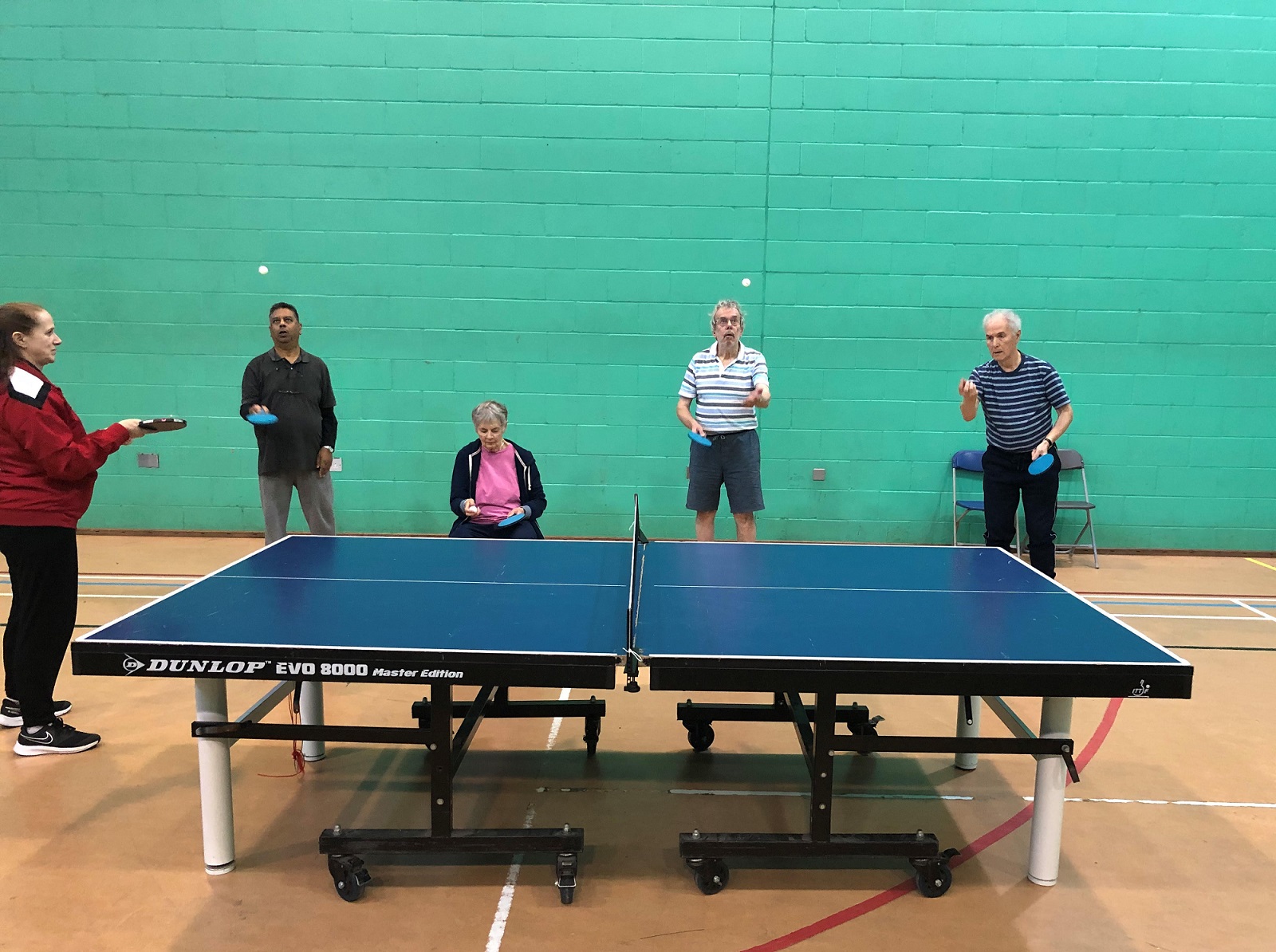 A table tennis session at Southbury Leisure Centre for people with Parkinson's