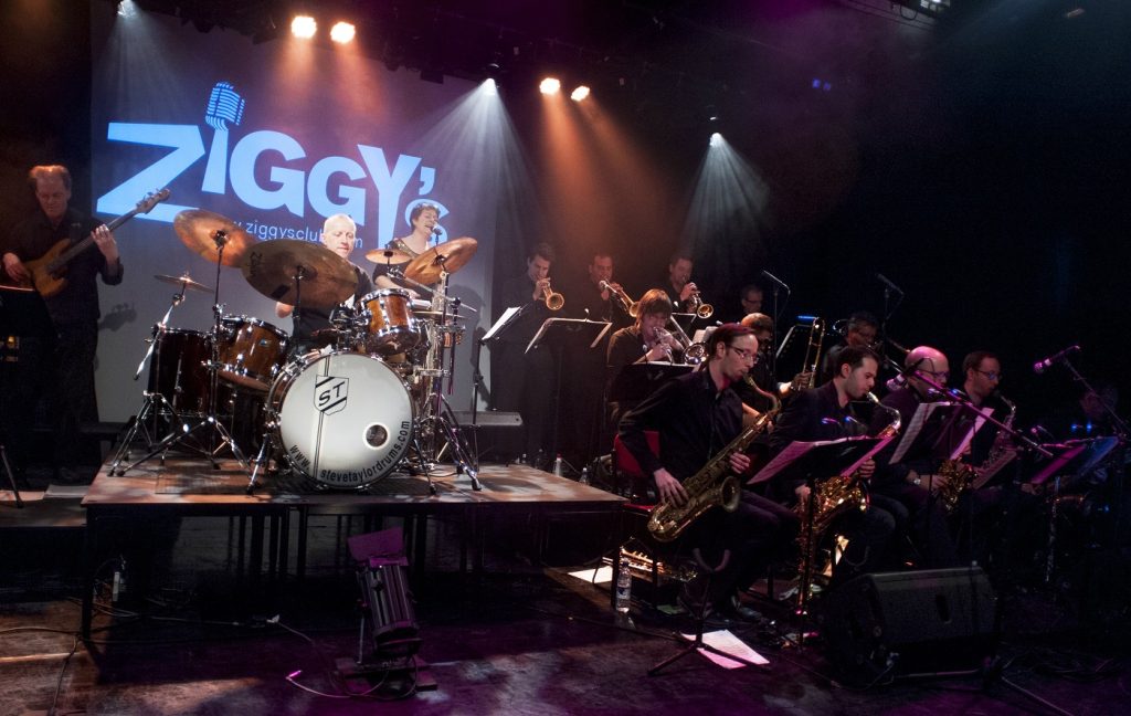 Steve Taylor performs at Ziggy's with his eponymous drummer-led 16-piece jazz group, Steve Taylor Big Band Explosion