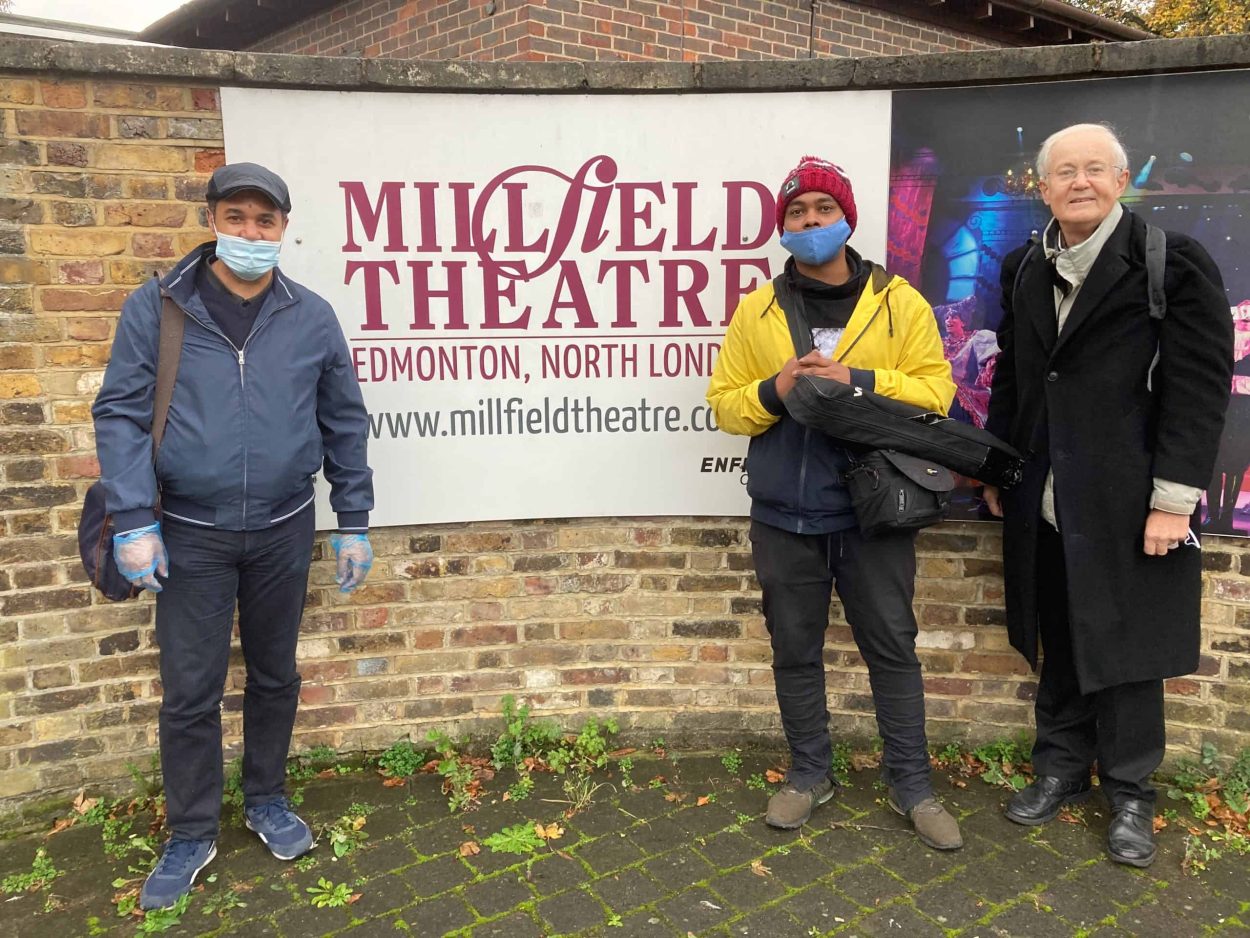 Reverend Jason Young (left) at Millfield Theatre for one of his filmmaking projects