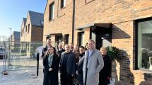 Enfield Council leader Nesil Caliskan (left) visits the Bury Street West development