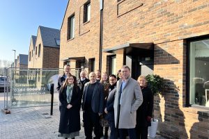 Enfield Council leader Nesil Caliskan (left) visits the Bury Street West development