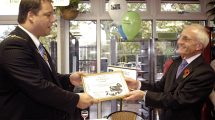 Then-mayor Lee Chamberlain receives a certificate confirming Enfield’s official Fairtrade status in 2008, which it has since lost