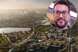 The masterplan for Meridian Water and (inset) former programme director Peter George