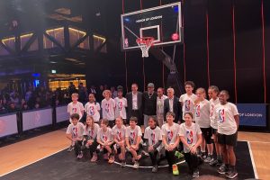 Sadiq Khan and Allen Iverson at the launch of the London basketball programme