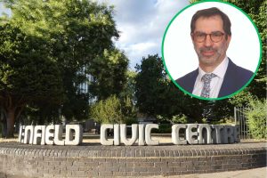 Enfield Civic Centre and (inset) Daniel Anderson