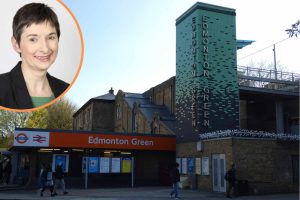 Edmonton Green Station and (inset) Caroline Pigeon