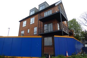 The new block of flats in Linwood Crescent