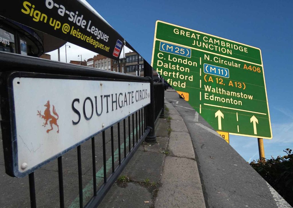 The new route will link Southgate Circus (left) and Great Cambridge Junction (right)