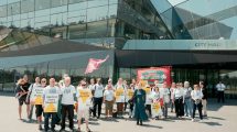 Protesters from Equity attended a recent meeting of the London Assembly, to express their opposition to the English National Opera leaving the capital (credit Tom)