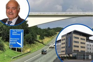 Homeless families could soon be moved from Enfield Travelodge (inset right) up north after cabinet member for housing George Savva (inset left) announced a new council policy