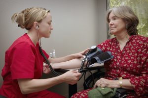 Blood pressure being read