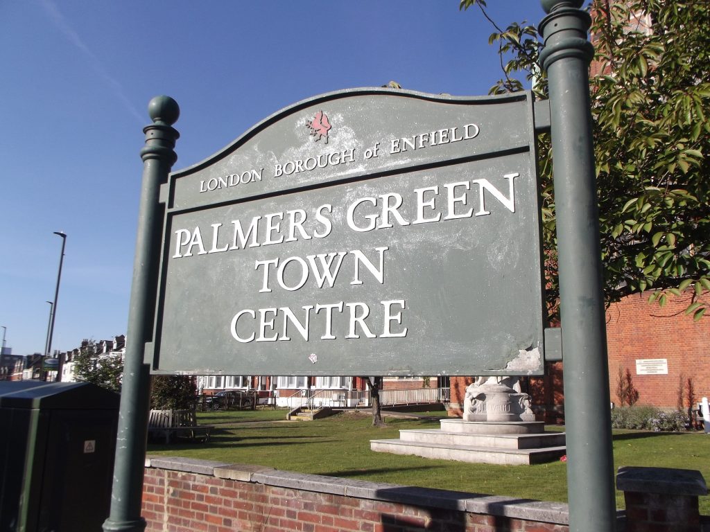 'Palmers Green Town Centre' sign