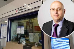 Winchmore Hill Station ticket office and (inset) Keith Prince AM