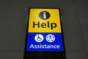 Help and assistance point for disabled people