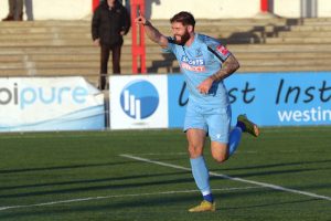 Jake Cass celebrates another goal for Enfield Town FC
