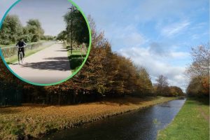 The New River and (inset) plans to install a cycle track