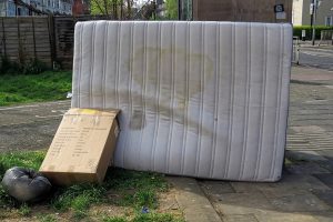 A dumped mattress in Lordship Lane, Tottenham