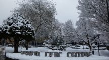 Enfield Civic Centre in the snow