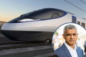 Sadiq Khan (inset) is seeking reassurances over HS2