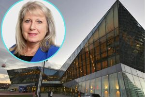 City Hall and (inset) Susan Hall