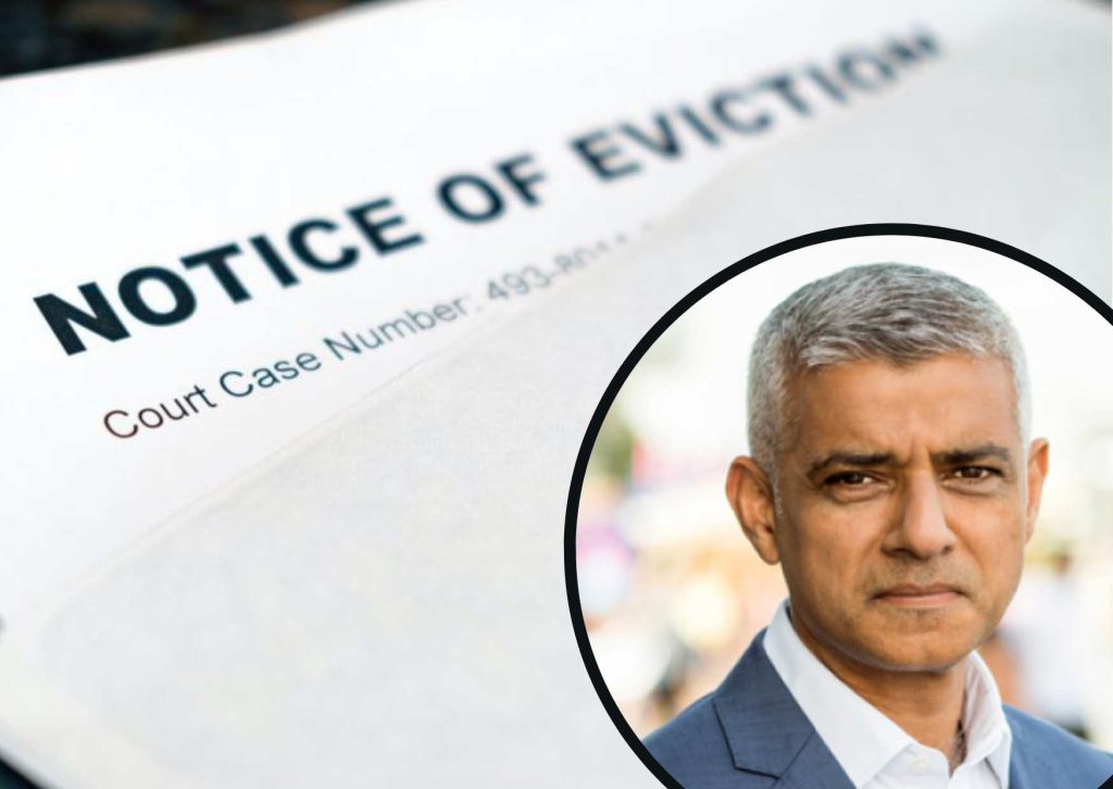 Sadiq Khan (inset) wants to the government to hurry up and ban 'no fault' evictions like they promised