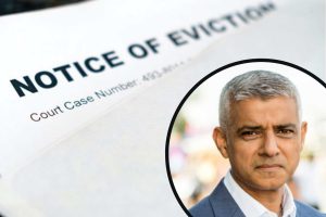 Sadiq Khan (inset) wants to the government to hurry up and ban 'no fault' evictions like they promised