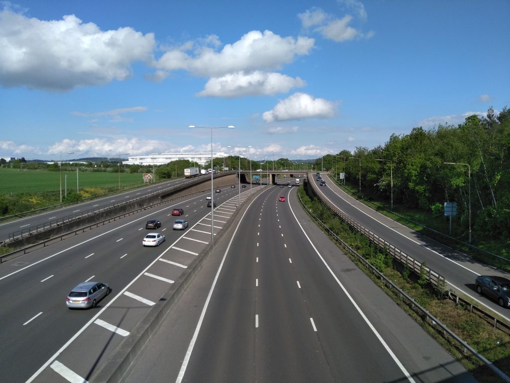 The M25 on the northern border of Enfield