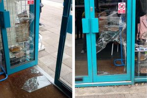 The damage to the two North London Hospice shops