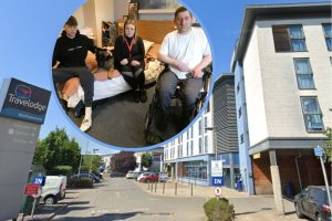 Borehamwood Travelodge and (inset) the Rembikowski family