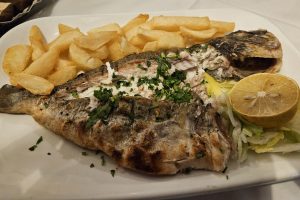 Seabass with handcut chips